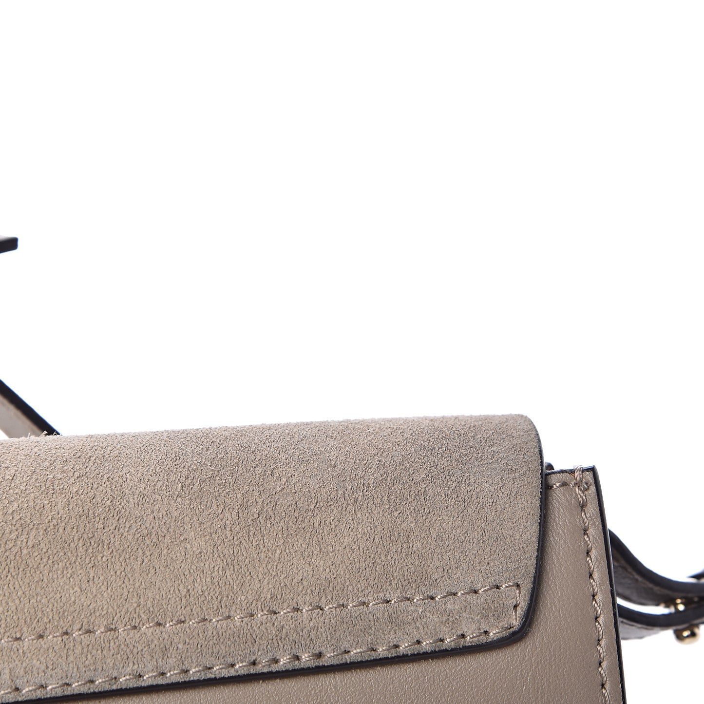 Suede Calfskin Mini Faye Shoulder Bag Motty Grey