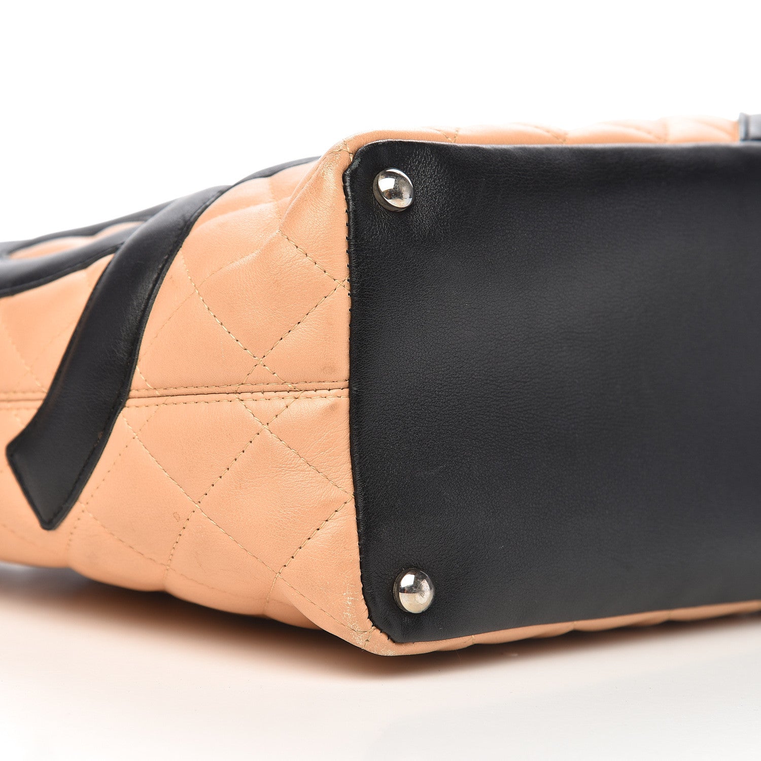 Chanel Calfskin Quilted Medium Cambon Tote Beige Black 17 of 19
