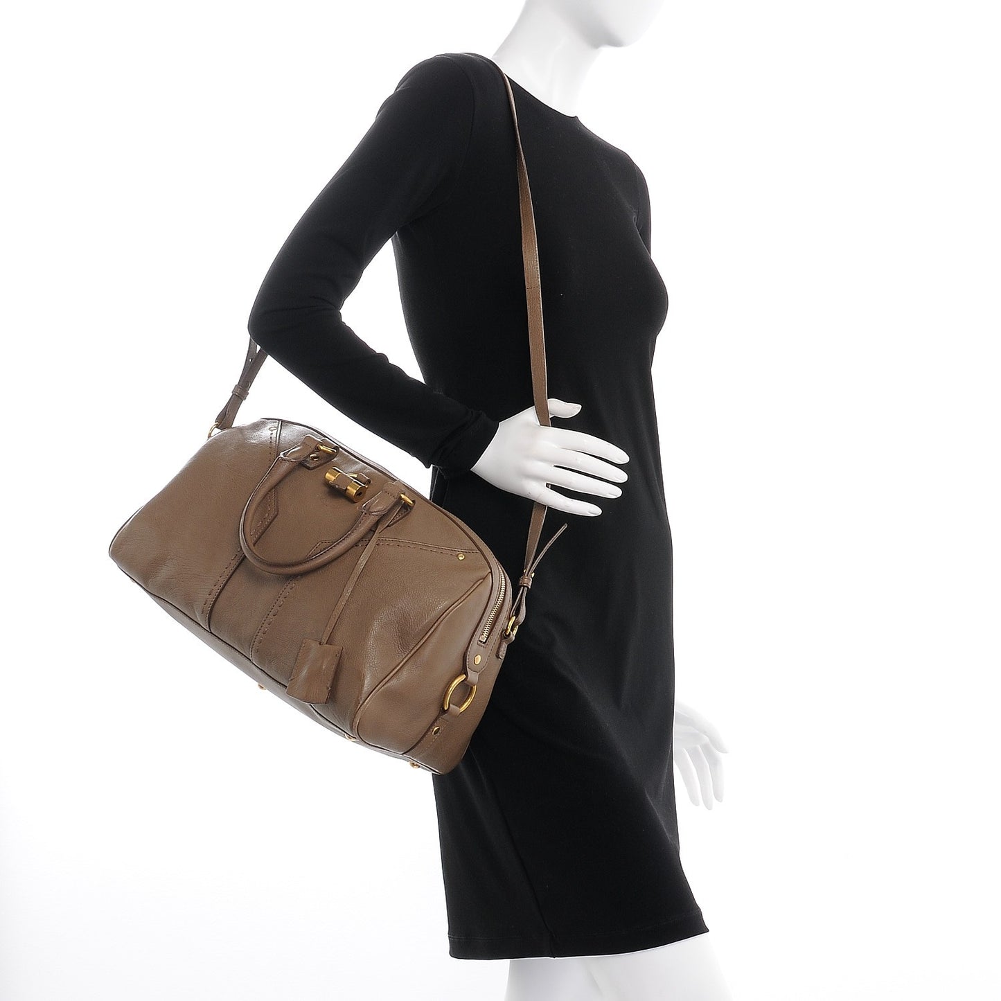Calfskin Muse Bowler Dark Beige