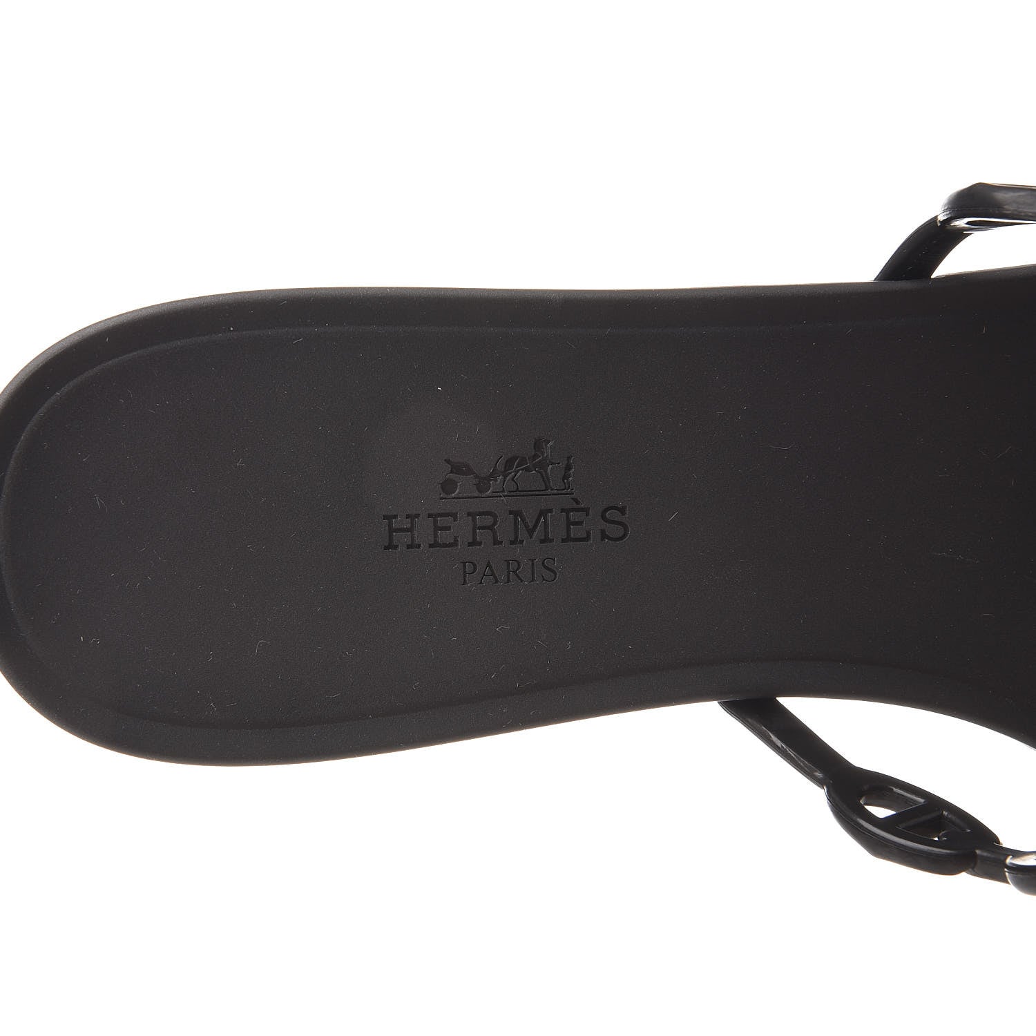 Hermes Rubber Chaine d'Ancre Rivage Sandals 38 Black 7 of 8
