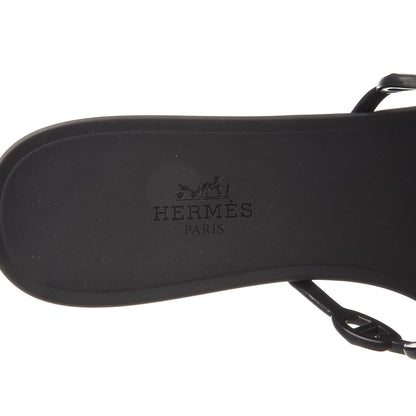 Hermes Rubber Chaine d'Ancre Rivage Sandals 38 Black 7 of 8