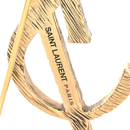 Saint Laurent Brass Cassandre Opyum YSL Twisted Brooch Gold 3 of 4