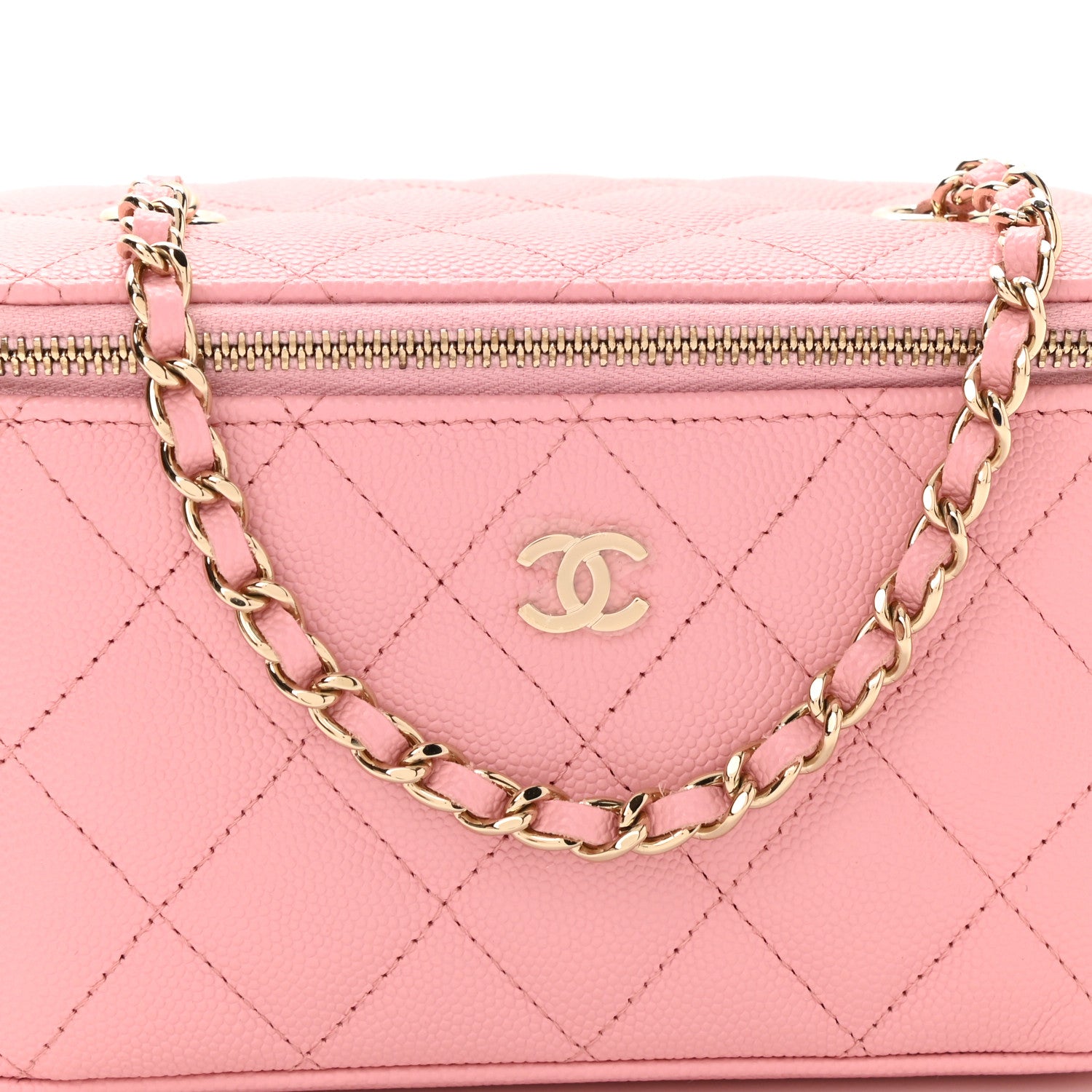 Chanel Caviar Quilted Small Vanity Case With Chain Pink 9 of 11