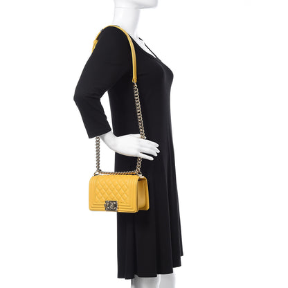 Chanel Calfskin Quilted Small Boy Flap Yellow 2 of 10
