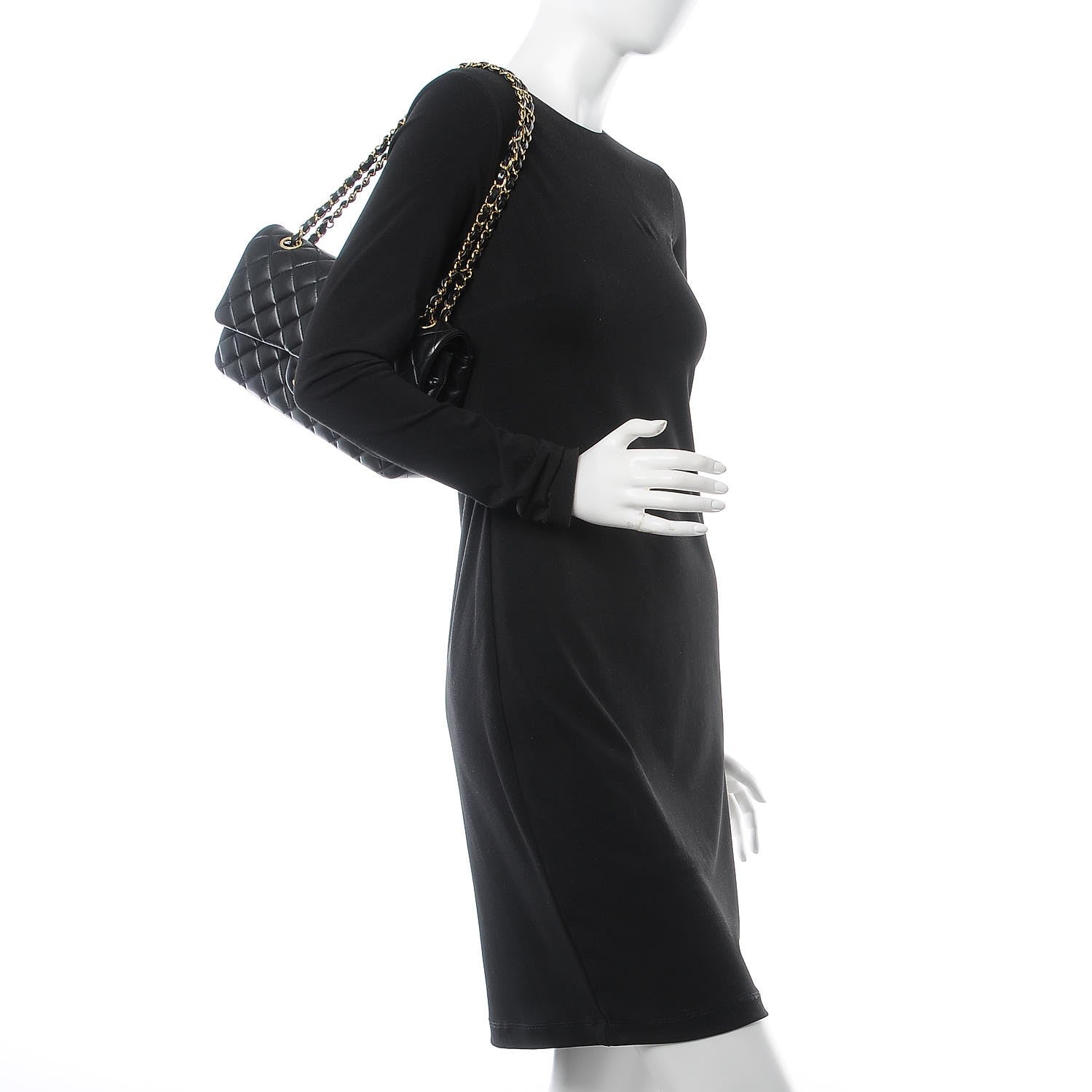 Chanel Lambskin Quilted Medium Double Flap Black 3 of 9