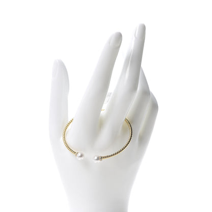 David Yurman 18K Yellow Gold Diamond Pearl 7mm Solari Bracelet 2 of 4