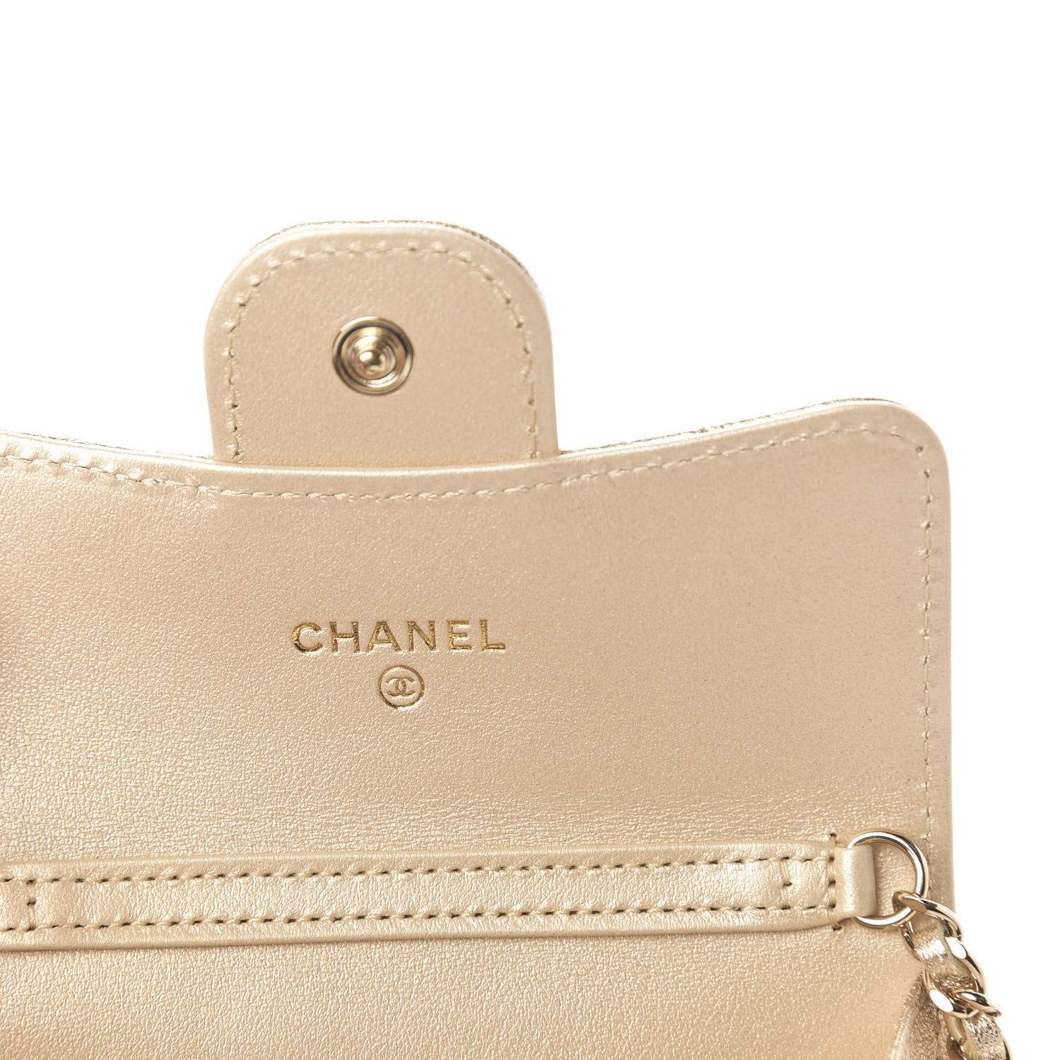 Chanel Metallic Lambskin Quilted Flap Chain Waist Bag Gold 7 of 12