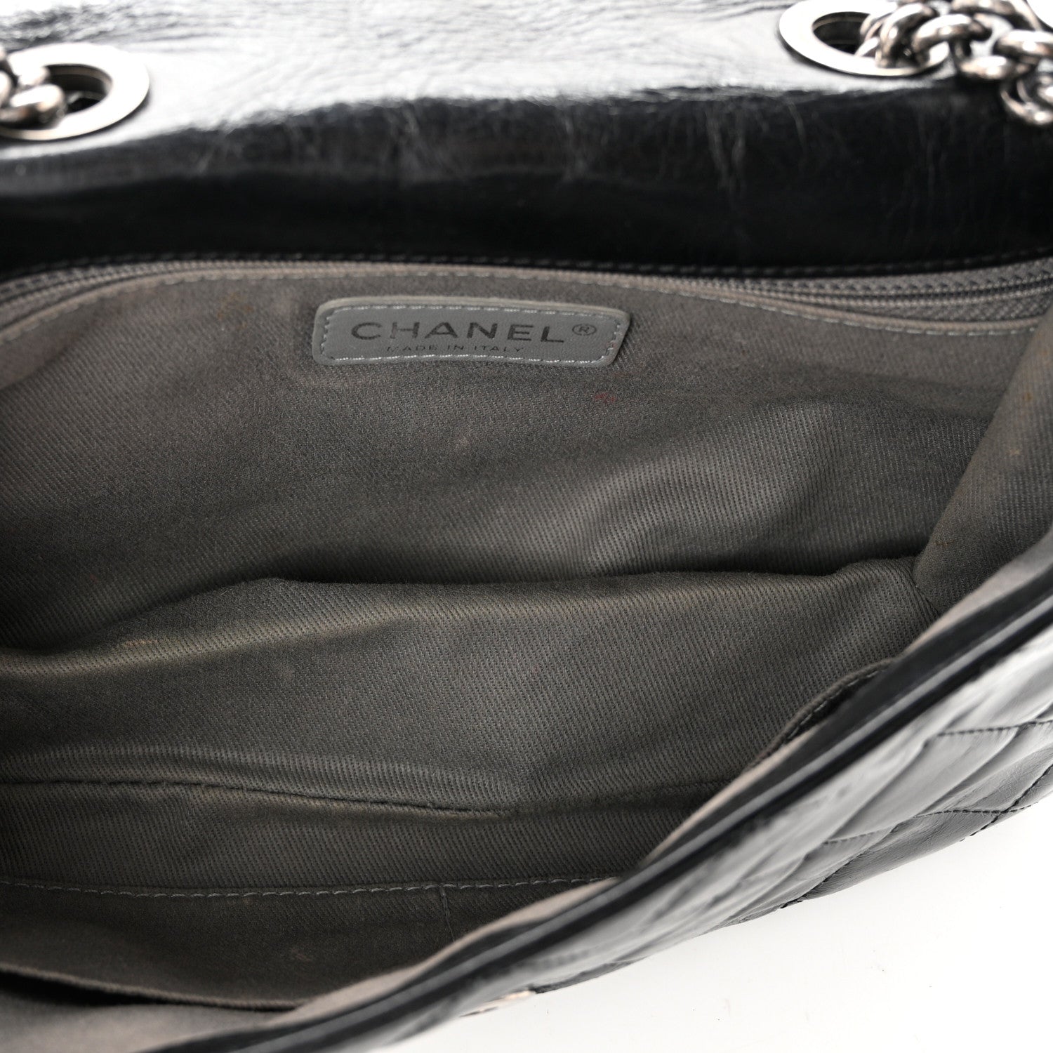 Chanel Glazed Calfskin Quilted Metal Chain Flap Black 4 of 8