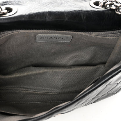 Chanel Glazed Calfskin Quilted Metal Chain Flap Black 4 of 8