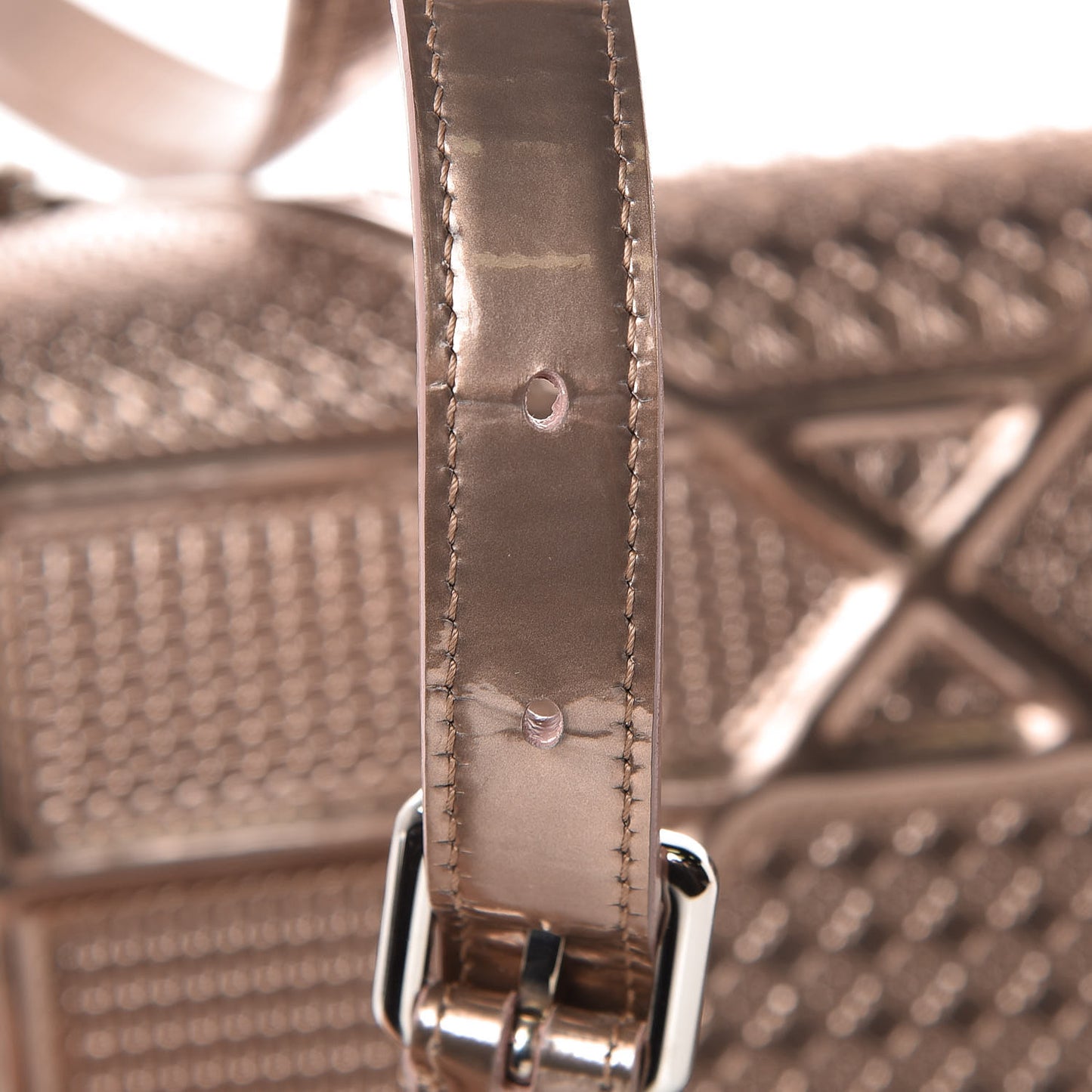 Metallic Patent Micro-Cannage Medium Diorama Flap Bag Hyper Pink