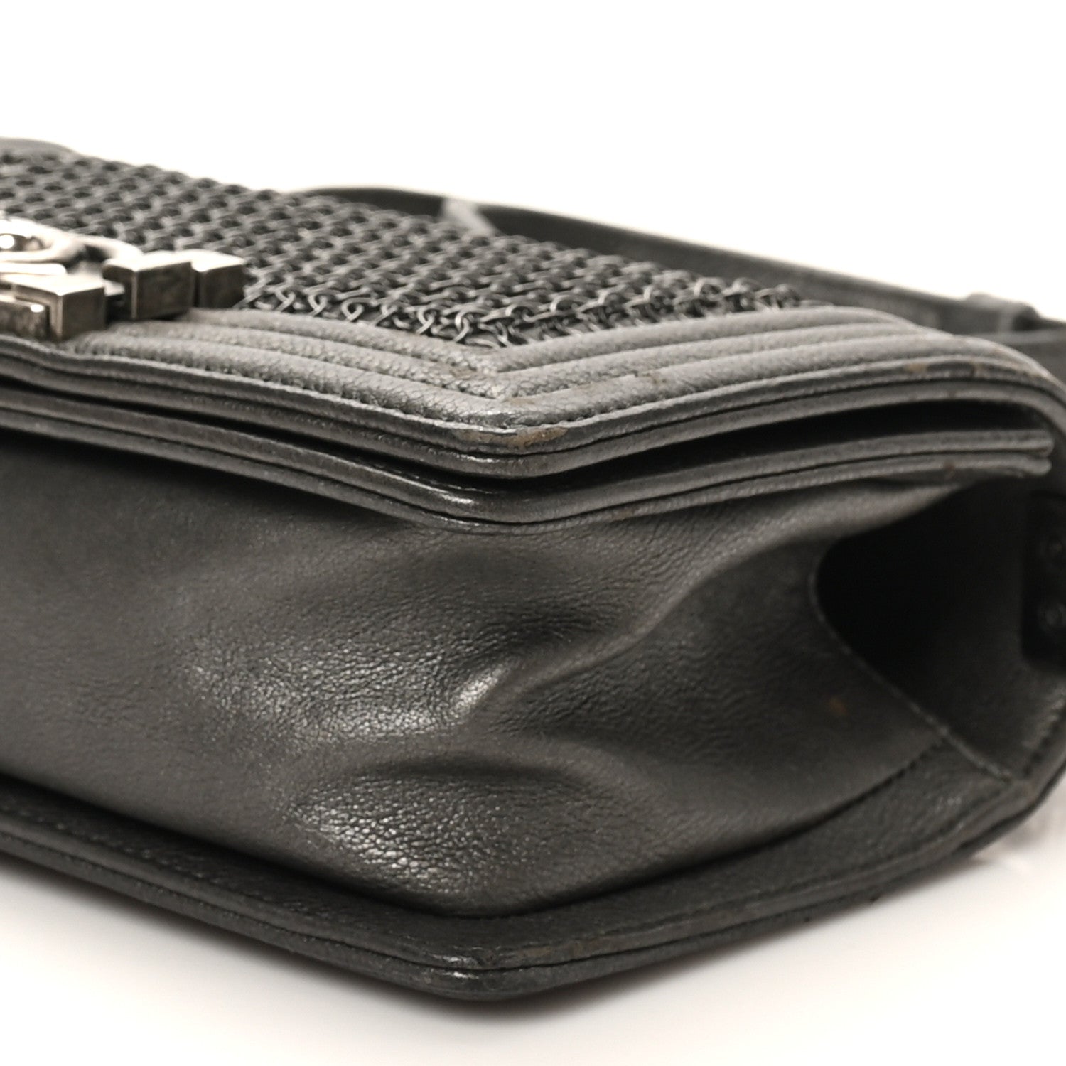 Chanel Goatskin Quilted Small Chain Mail Boy Flap Grey 10 of 10