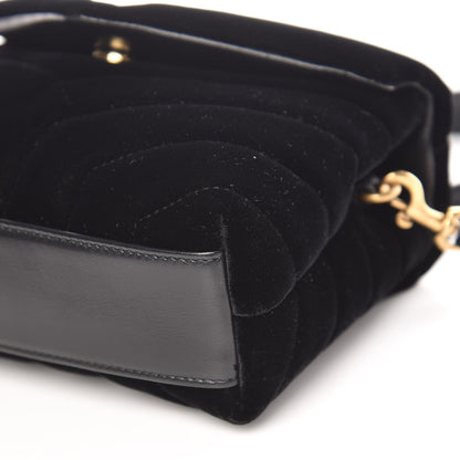 Saint Laurent Velvet Y Quilted Monogram Toy Loulou Chain Satchel French Black 9 of 10