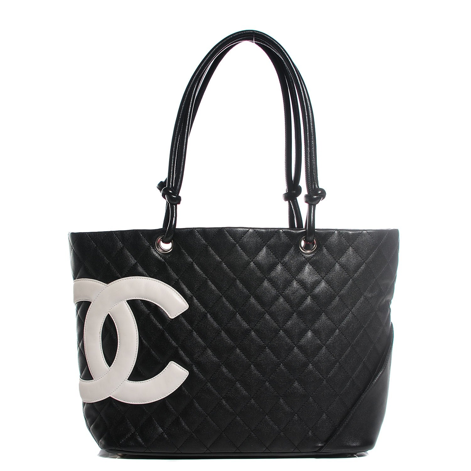 Chanel Calfskin Quilted Large Cambon Tote Black White 1 of 7