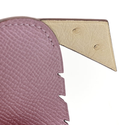 Hermes Ostrich Epsom Swift Birdy Bag Charm Mauve Sylvestre Nata Jaune Citron Magnolia Sesame 5 of 6