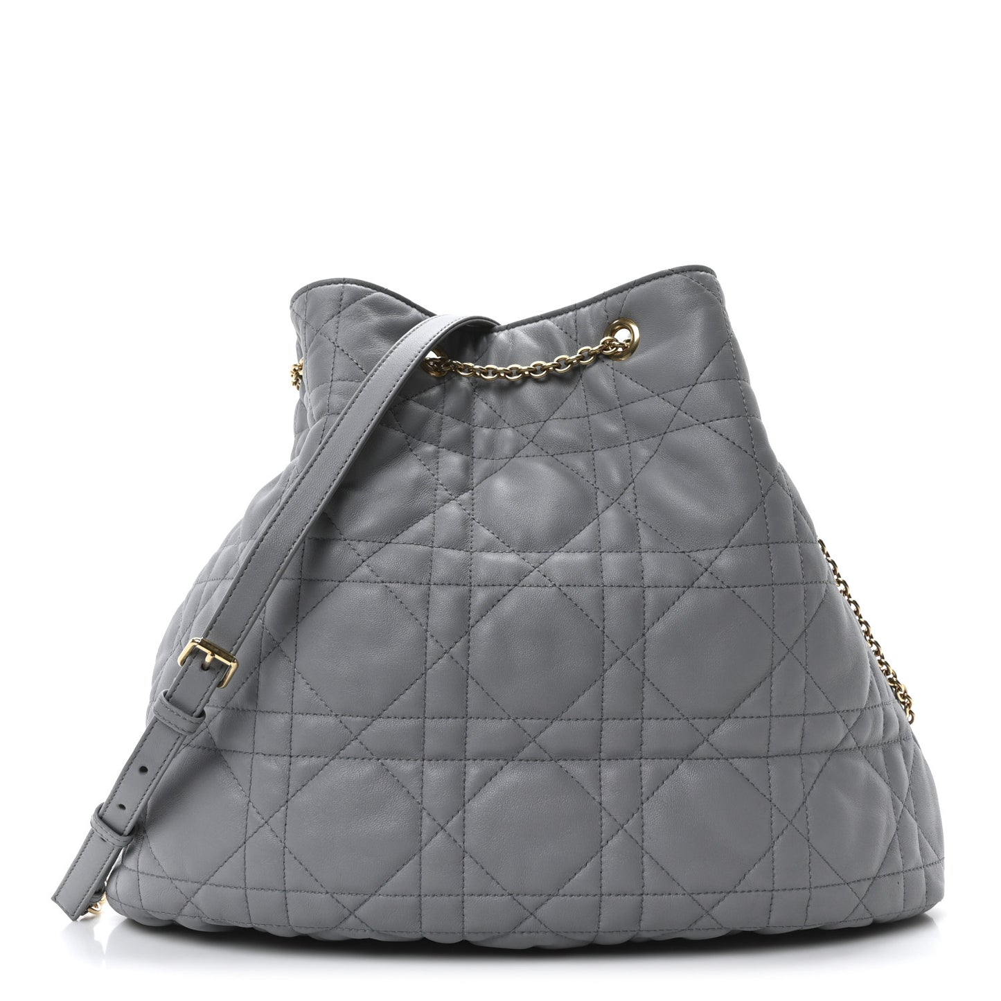 Lambskin Supple Macrocannage Ammi Bag Grey