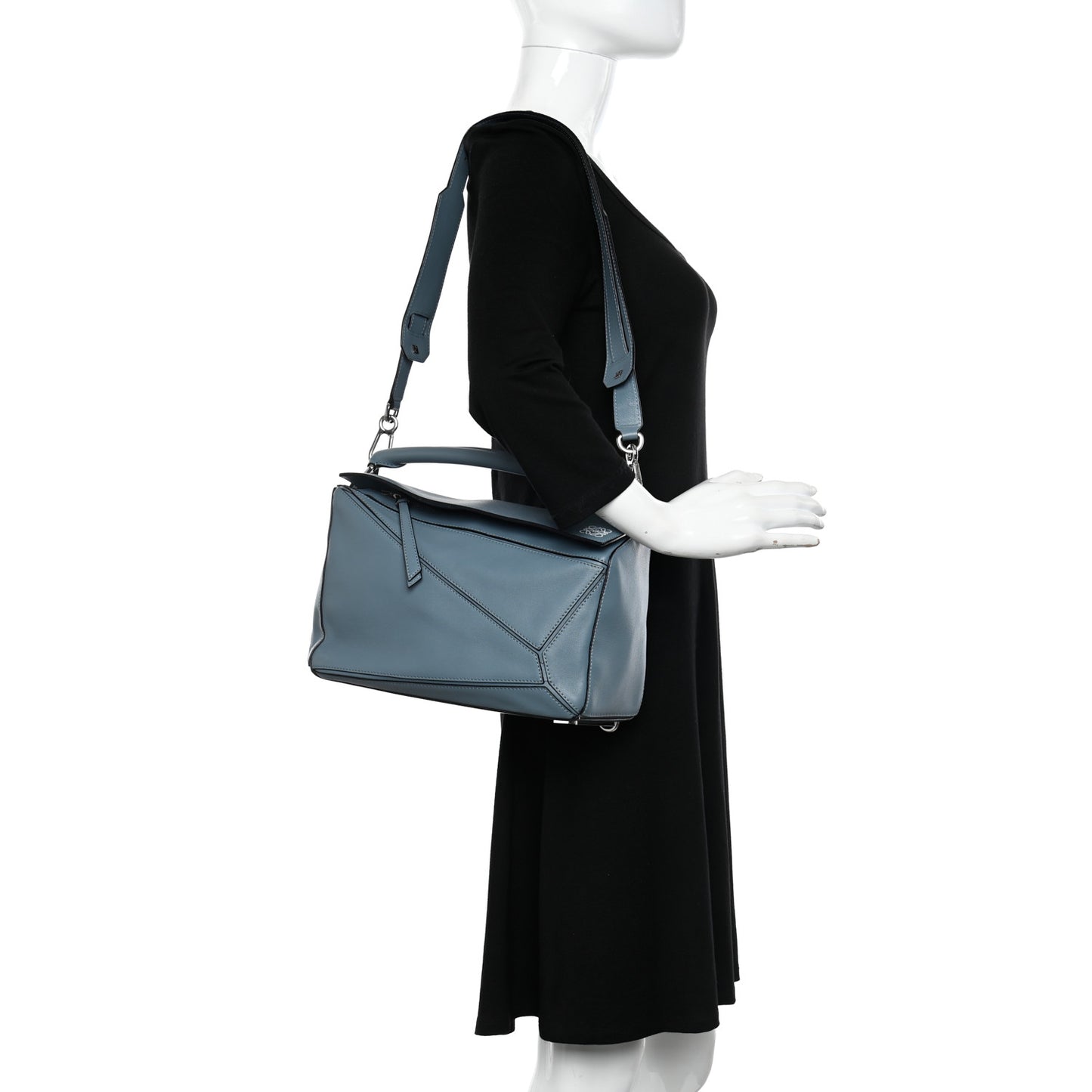 Calfskin Small Puzzle Bag Stone Blue