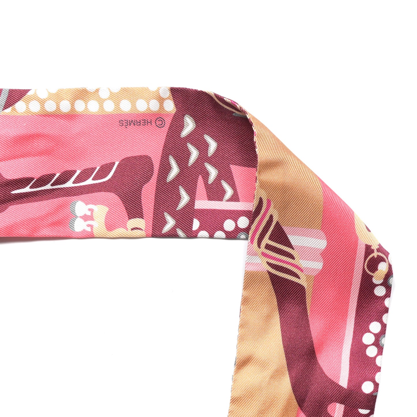 Silk Fantaisie D' Etriers Twilly Rose Vif Prune Beige