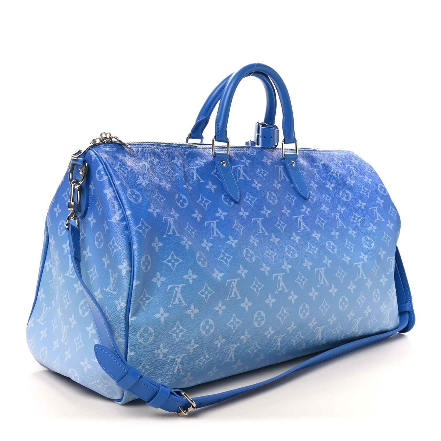 Louis Vuitton Monogram Clouds Keepall Bandouliere 50 Blue 2 of 8