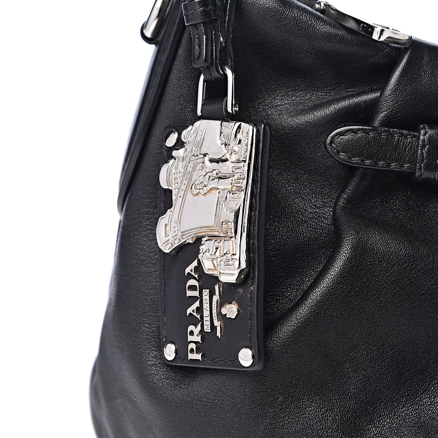 Soft Calfskin Pleated Hobo Black