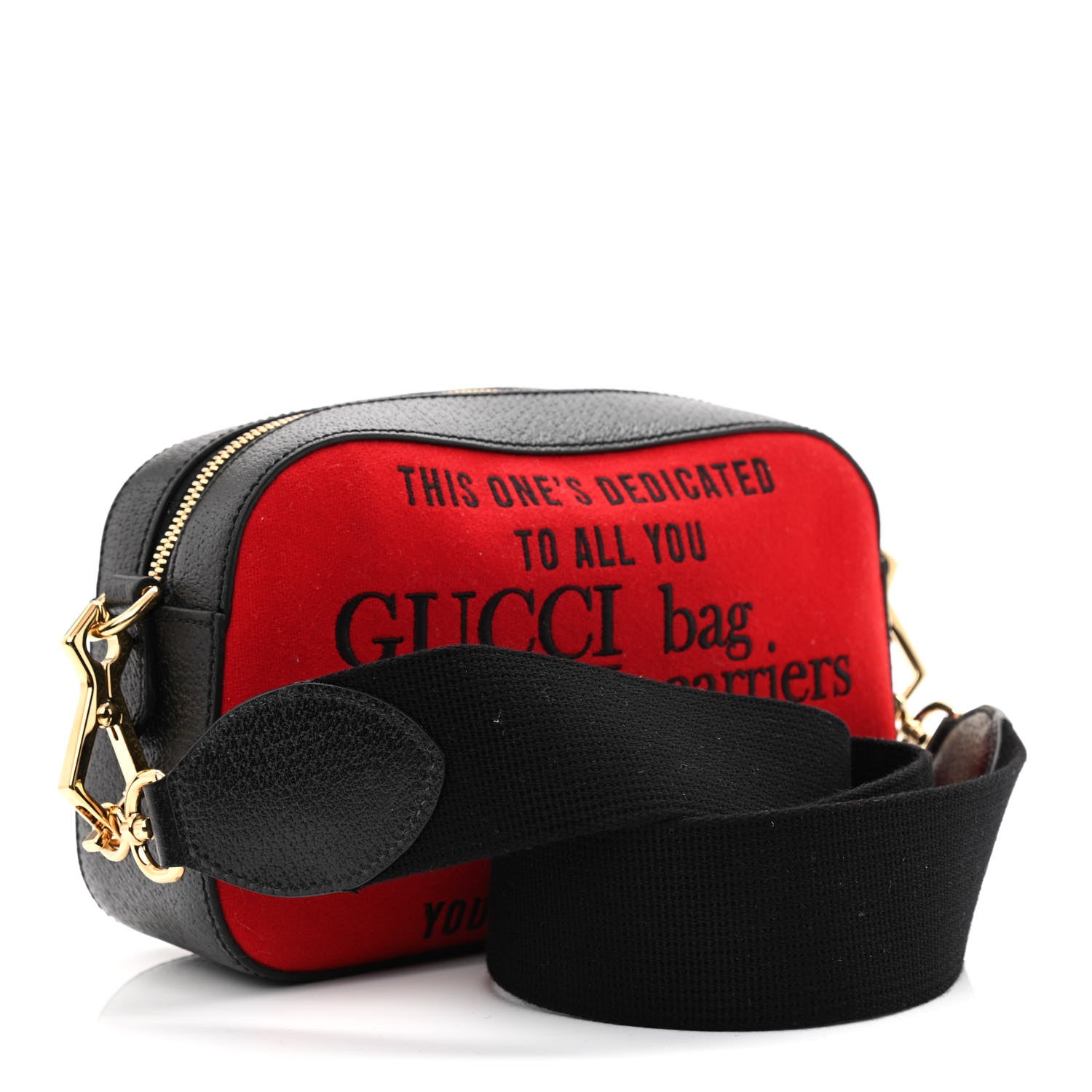 Gucci Felt Calfskin Script Logo Gucci 100 Camera Bag Bright Hibiscus Black Azure 3 of 11