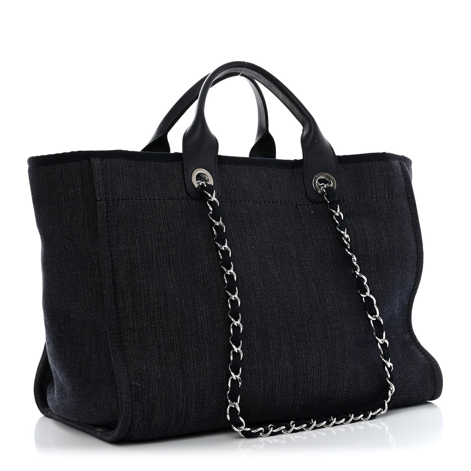 Chanel Denim Medium Deauville Tote Dark Blue 3 of 19
