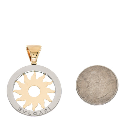 Bulgari 18K Yellow Gold Stainless Steel Tondo Sun Pendant 2 of 5