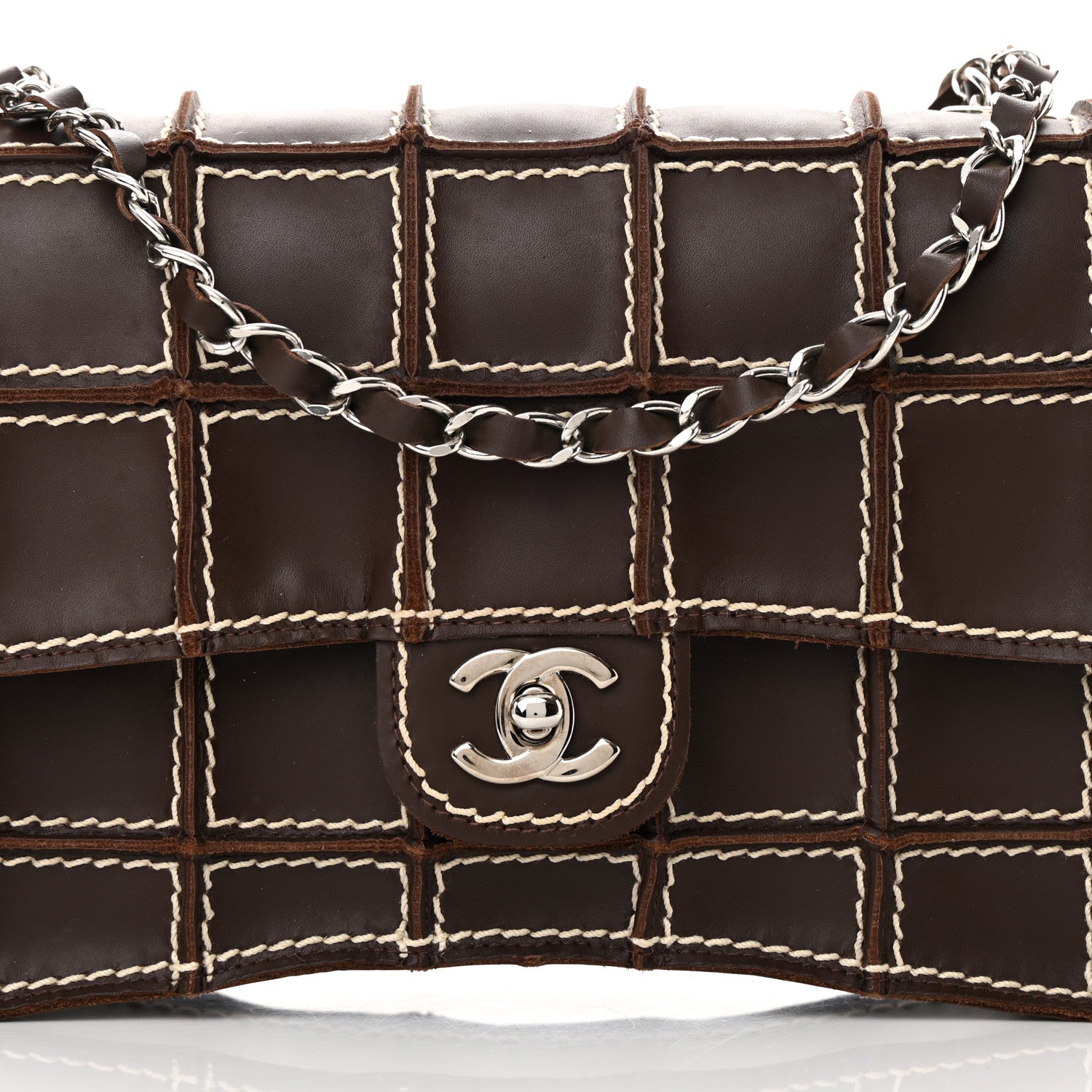 Chanel Lambskin Contrast Square Stitch Flap Brown 8 of 15