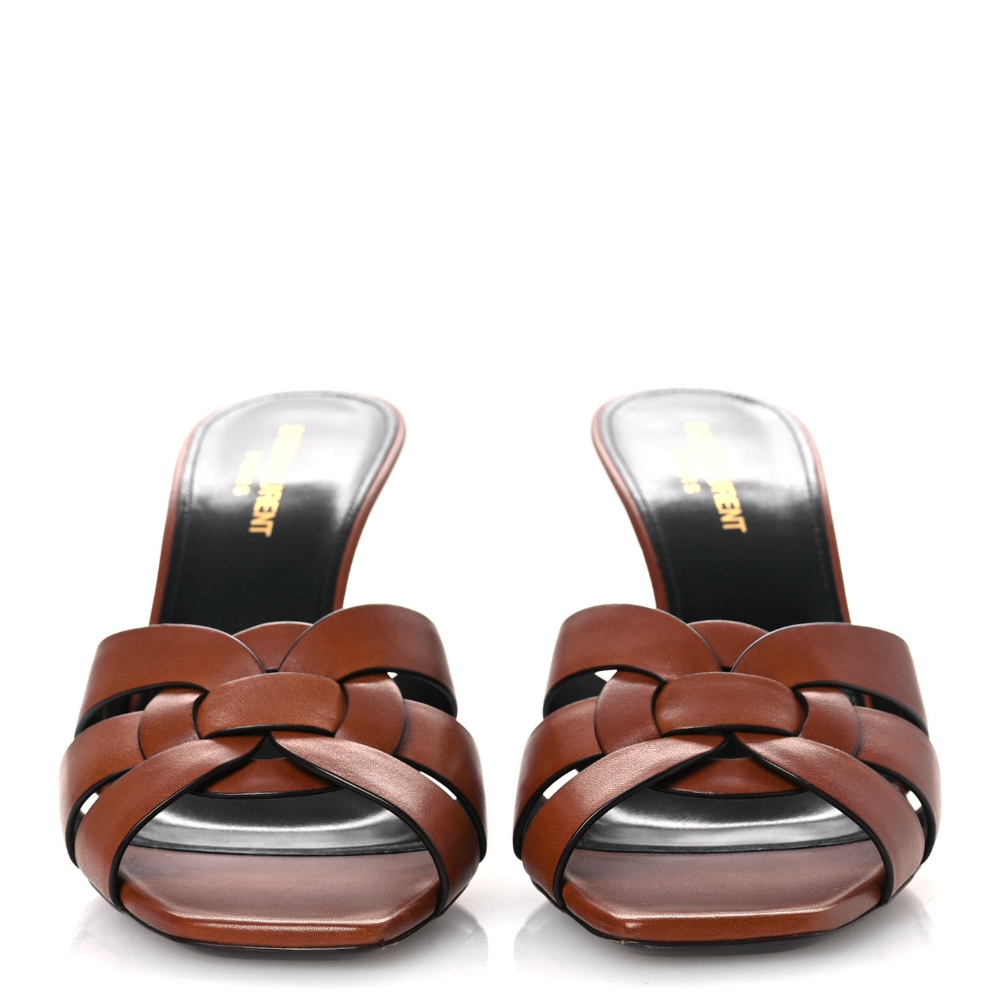Calfskin Tribute 85 Slide Sandals 39.5 New Papaya