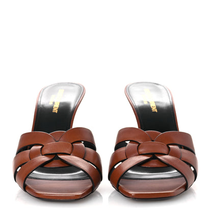 Saint Laurent Calfskin Tribute 85 Slide Sandals 39.5 New Papaya 3 of 13