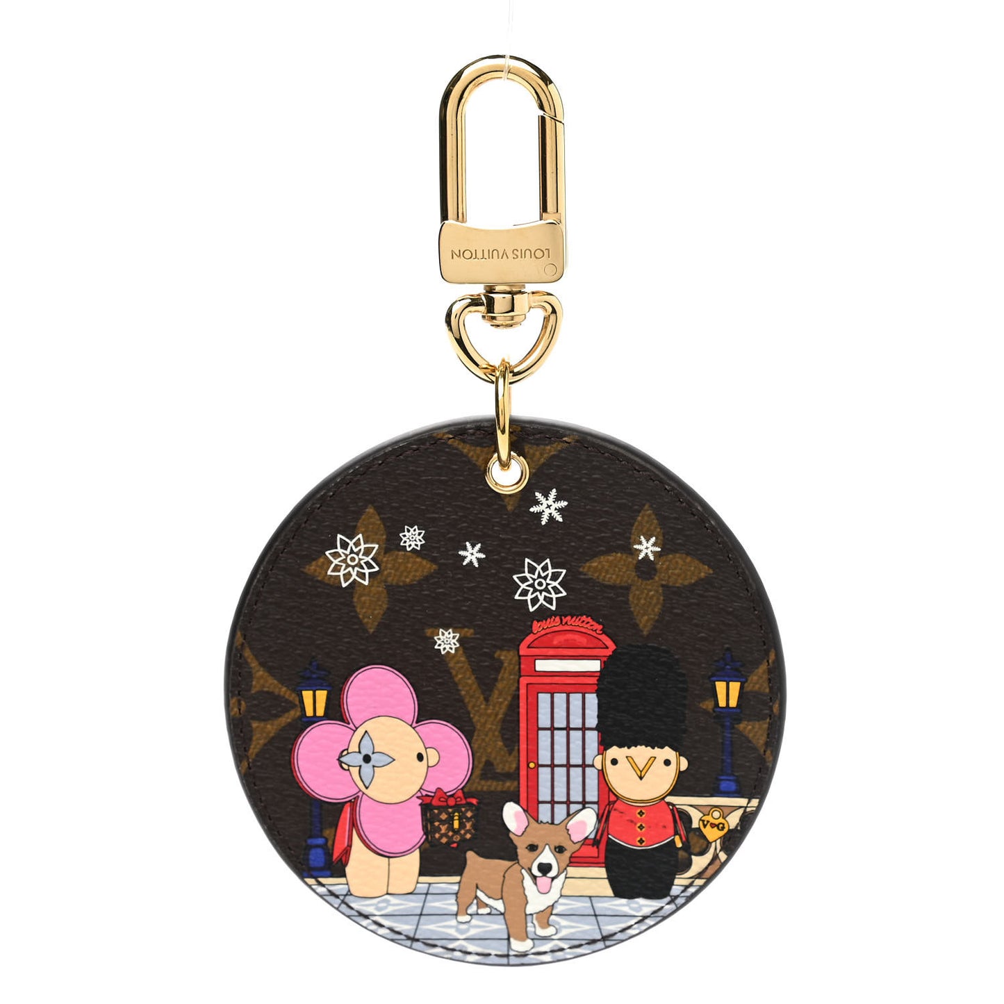 Monogram 2021 Christmas Animation London Bag Charm Key Ring Red