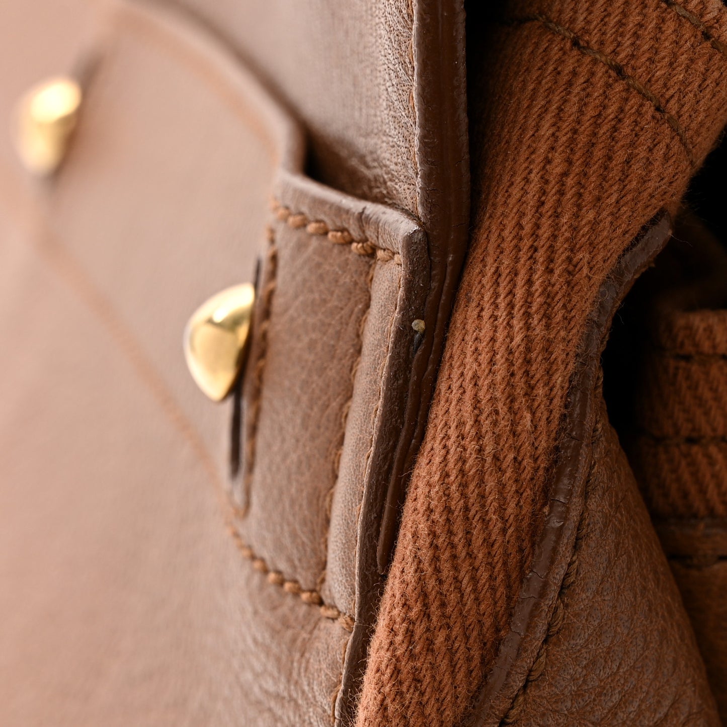 Calfskin Canvas Large Muse Two Brown
