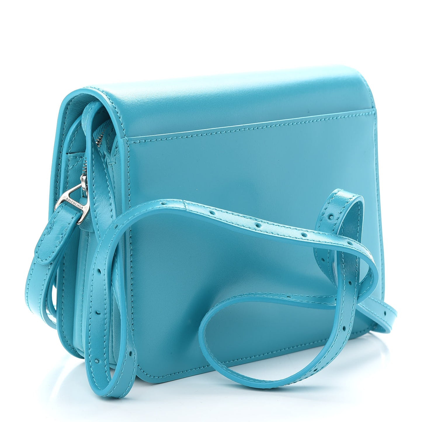 Shiny Box Calfskin Small B Bag Turquoise