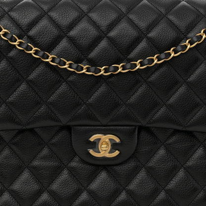 Chanel Grained Calfskin Quilted XXL Travel Flap Bag Black 8 of 10