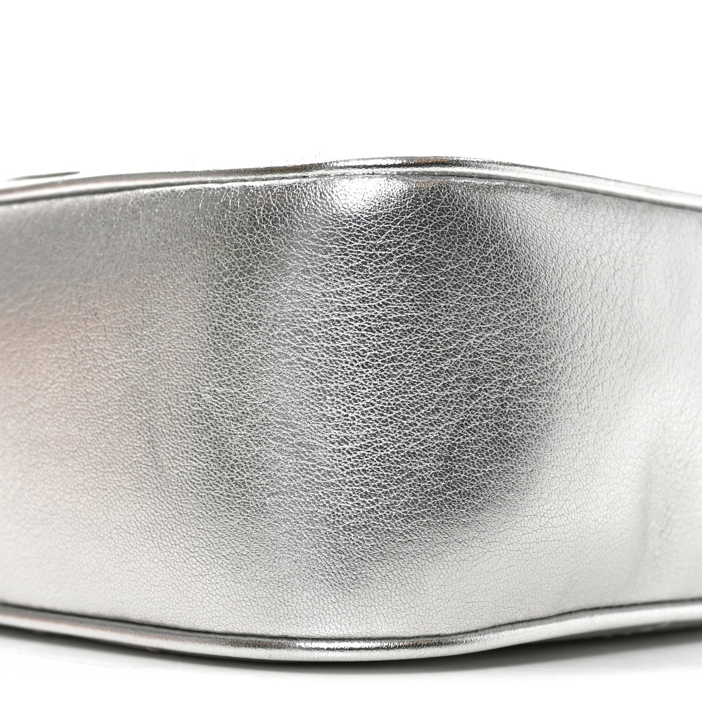Metallic Sakai Be Green Calfskin Diagonal Stitched Small Blondie Shoulder Bag Silver