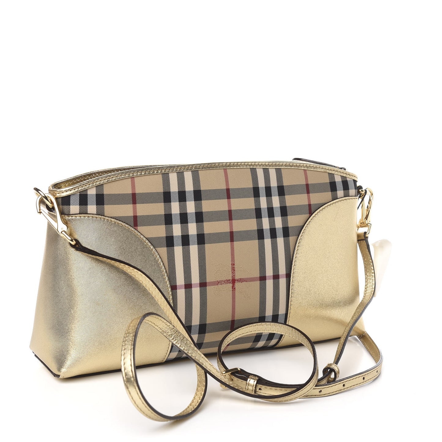 Horseferry Check Small Chichester Crossbody Clutch Bag Honey Gold