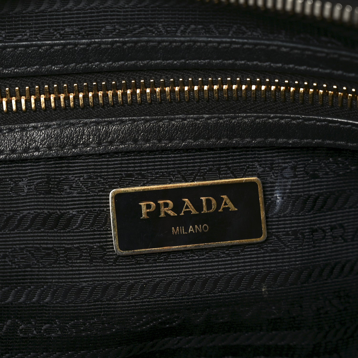 Prada Glace Calfskin Embossed Logo Crossbody Black 6 of 11