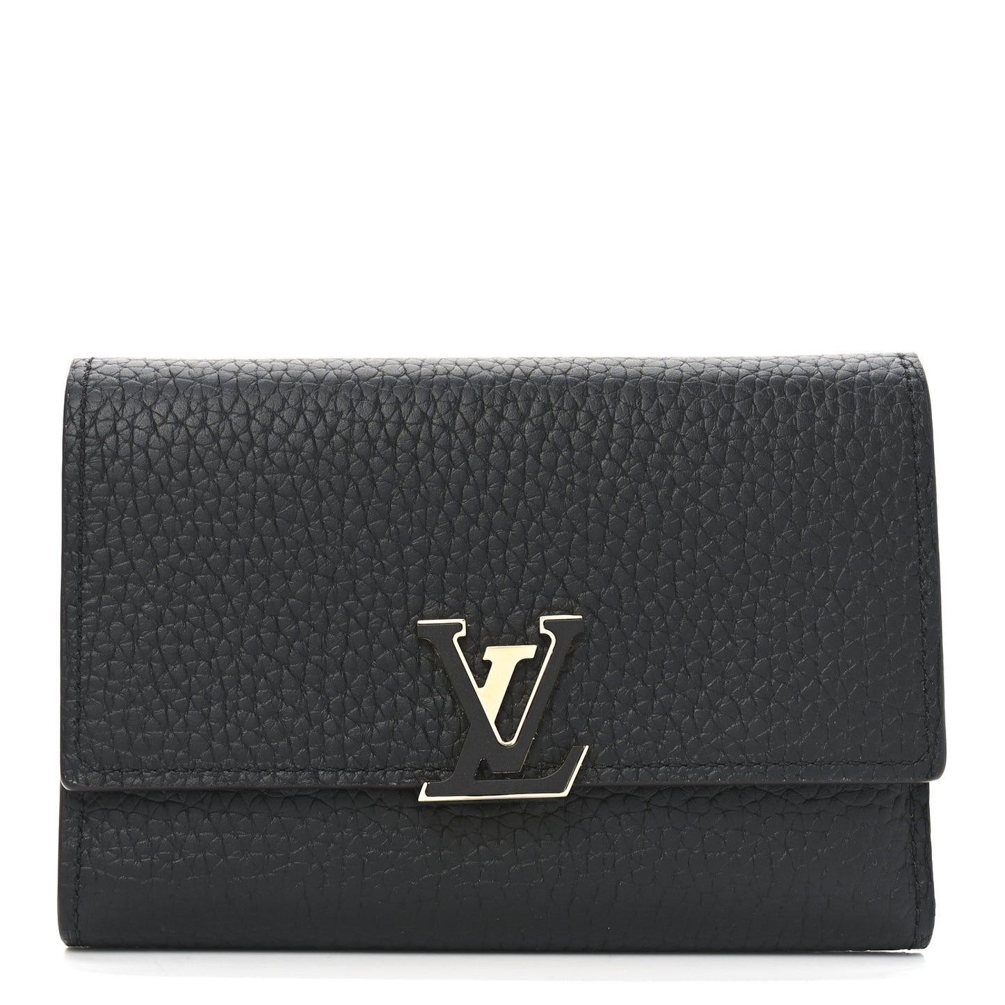Taurillon Capucines Compact Wallet Black