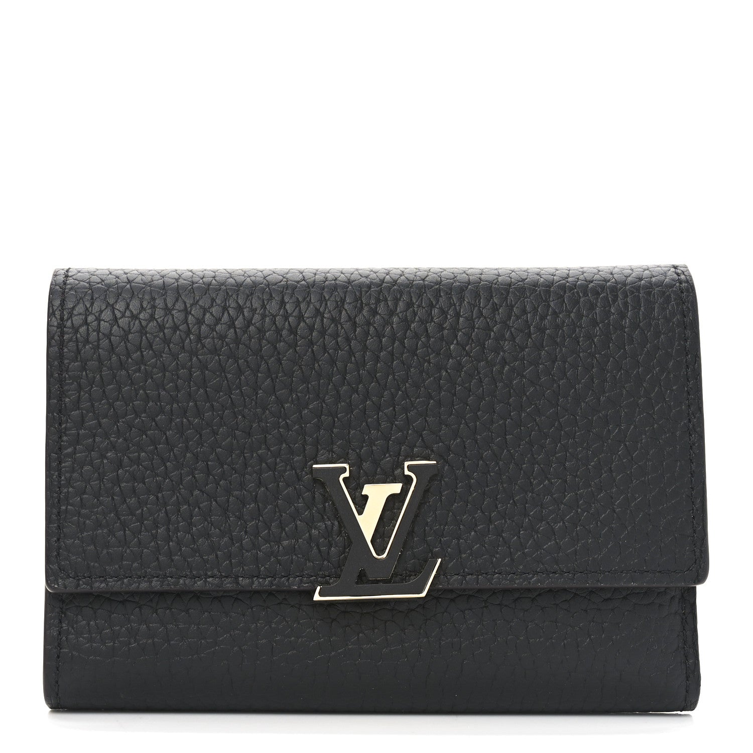Louis Vuitton Taurillon Capucines Compact Wallet Black 1 of 7