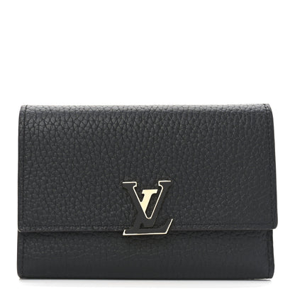 Louis Vuitton Taurillon Capucines Compact Wallet Black 1 of 7