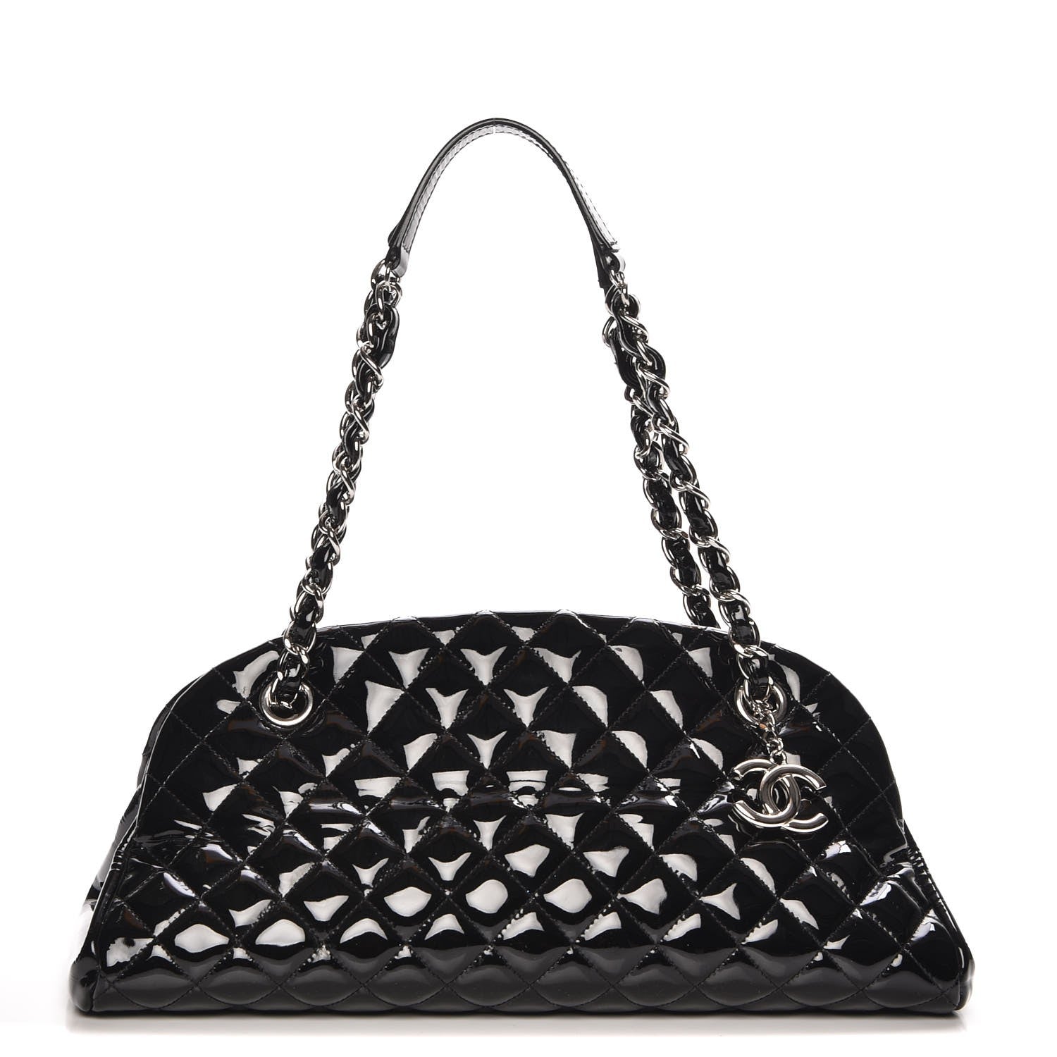 Chanel Patent Quilted Medium Just Mademoiselle Black 1 of 7