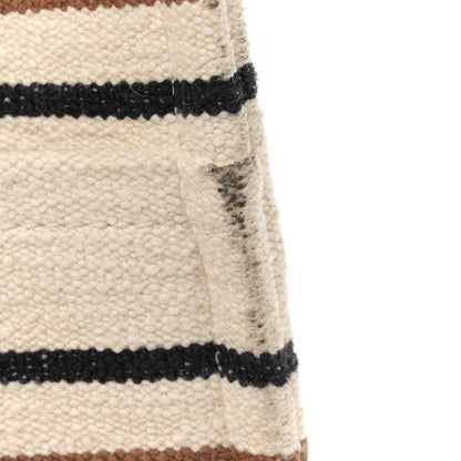 Celine Jacquard Striped Large Cabas Thais White Brown 10 of 12