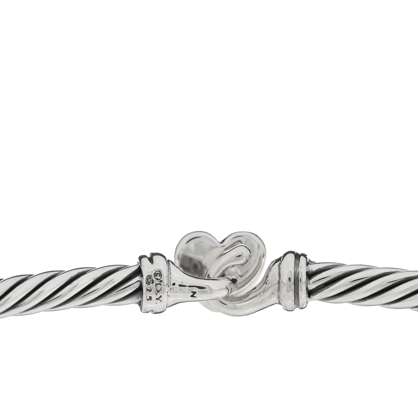 Sterling Silver Diamond Cable Collectibles Heart Bracelet