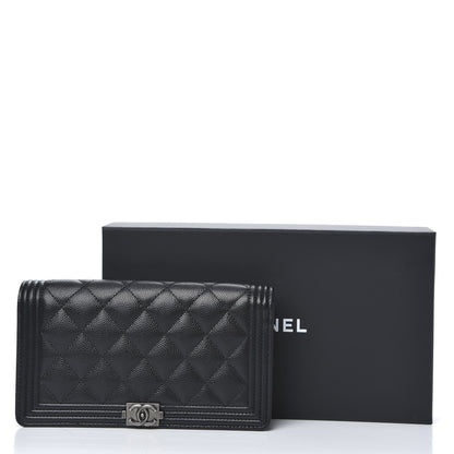 Chanel Caviar Quilted Boy Yen Wallet Black 9 of 9