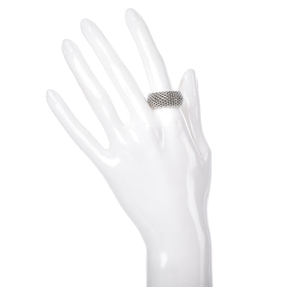 Tiffany Sterling Silver Mesh Somerset Ring 58 8.25 2 of 4