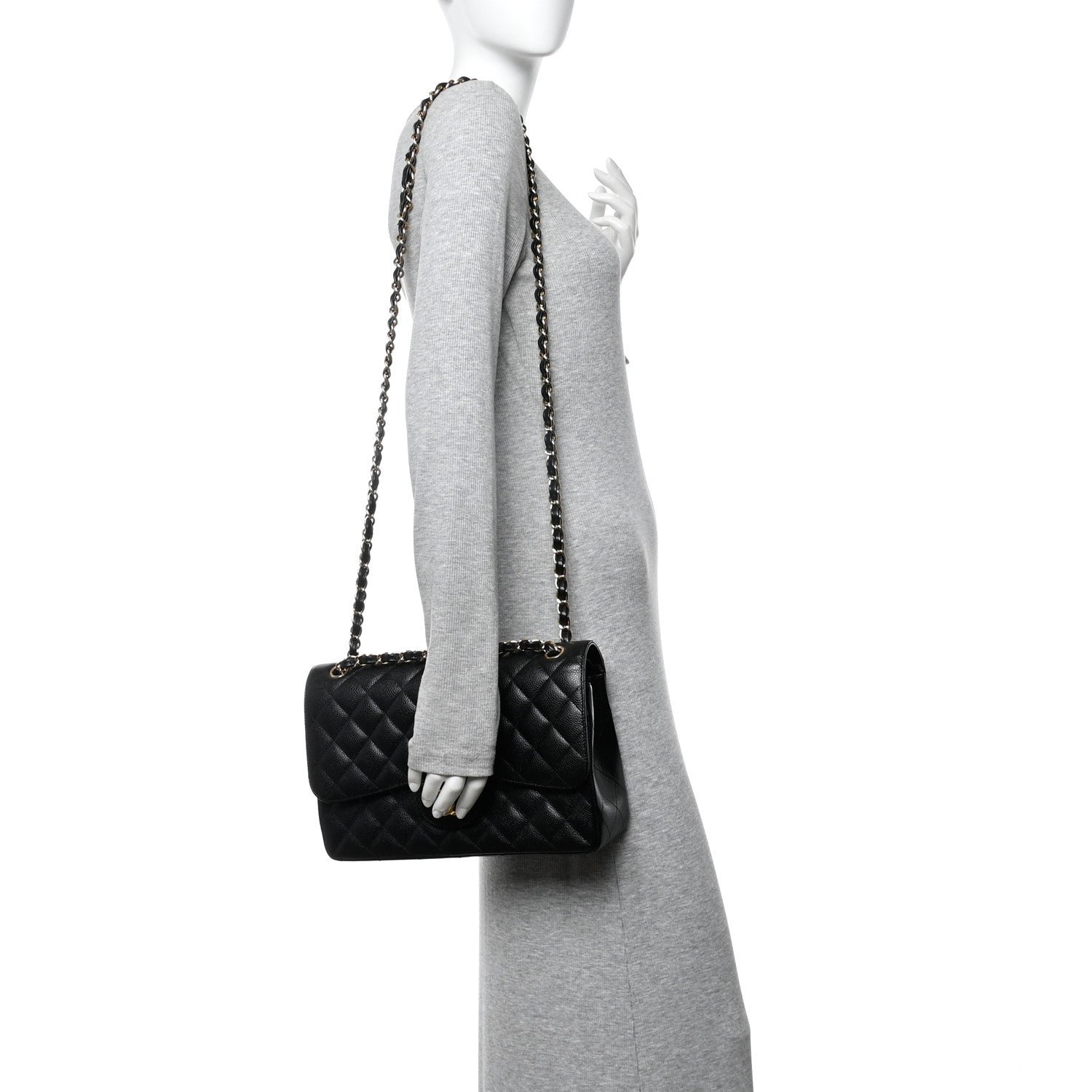 Chanel Caviar Quilted Jumbo Double Flap Black 2 of 11
