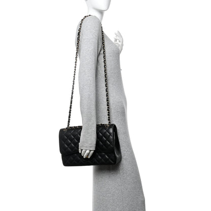 Chanel Caviar Quilted Jumbo Double Flap Black 2 of 11