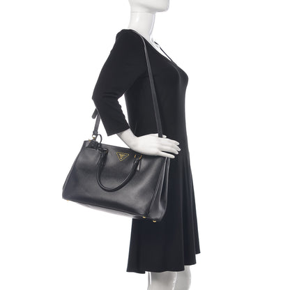 Prada Saffiano Medium Galleria Double Zip Tote Black 2 of 19