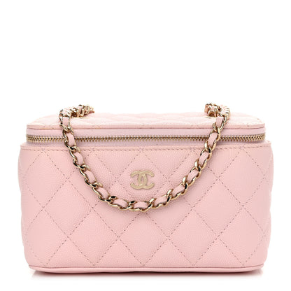 Chanel Caviar Quilted Small Vanity Case With Chain Light Pink 1 of 11