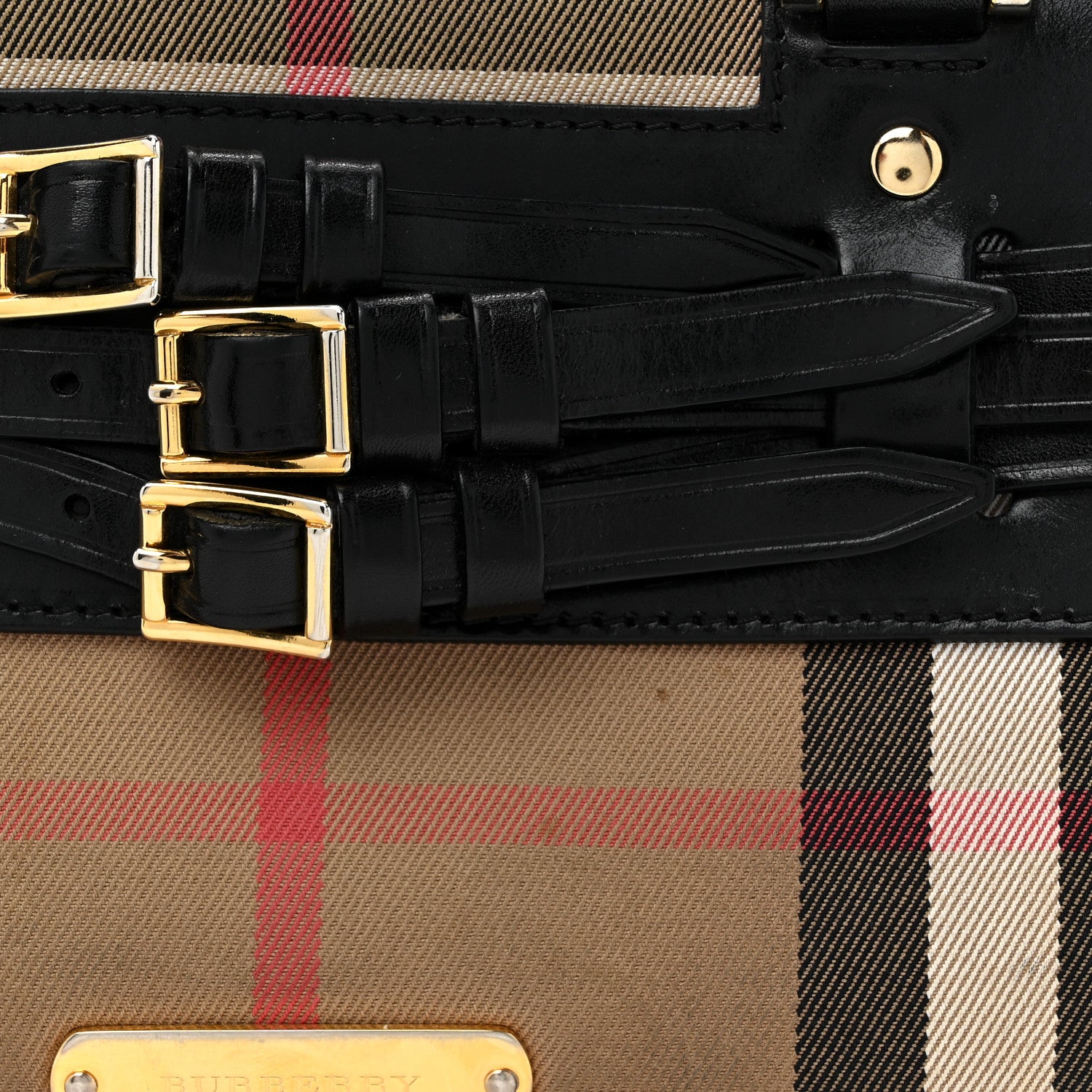 Burberry House Check Bridle Calfskin Medium Alchester Bowling Bag Black 7 of 21