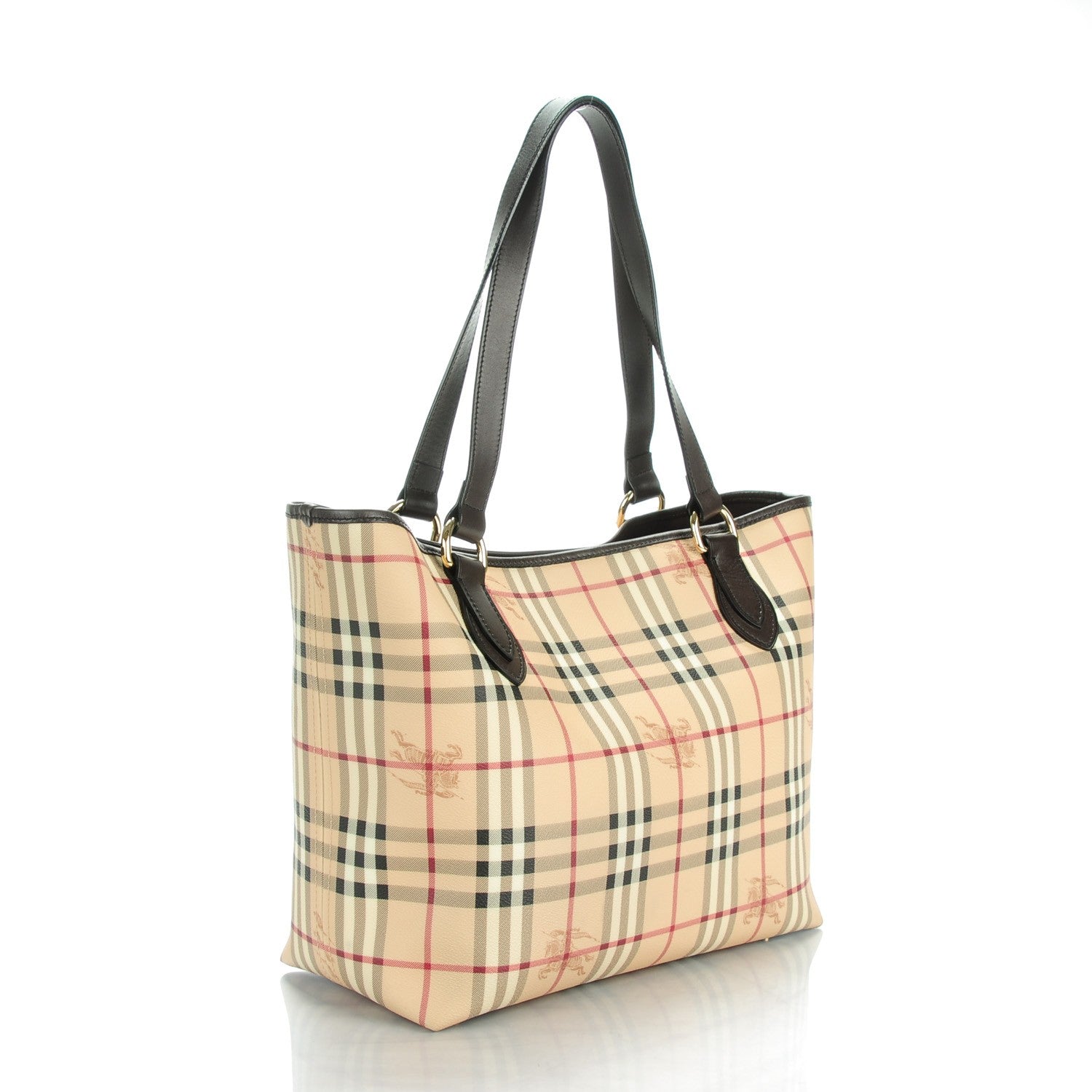 Burberry Haymarket Check Large Nick Tote Chocolate 3 of 8